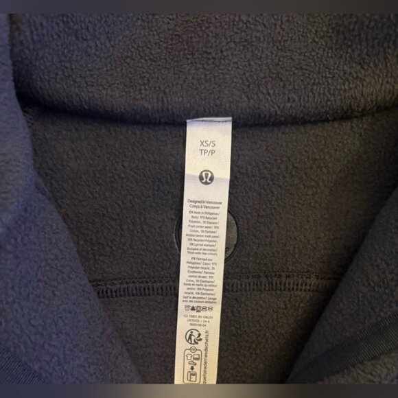 Lululemon Scuba Oversized Tumbled Fleece Funnel-Neck,Half Zip sweater.Black.XS/S - Picture 7 of 16